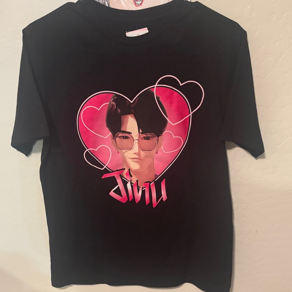 Black Kids Shirt with Pink Heart Design